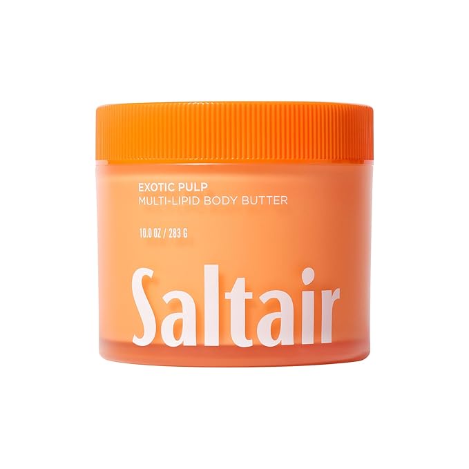 Saltair Multi-Lipid Body Butter - Rich, Nourishing Hydrating Body Cream with Ceramide Complex, Coconut Oil, Shea Butter, and Sea Buckthorn. Moisturizing Dry Skin Care. 10oz Jar - Exotic Pulp