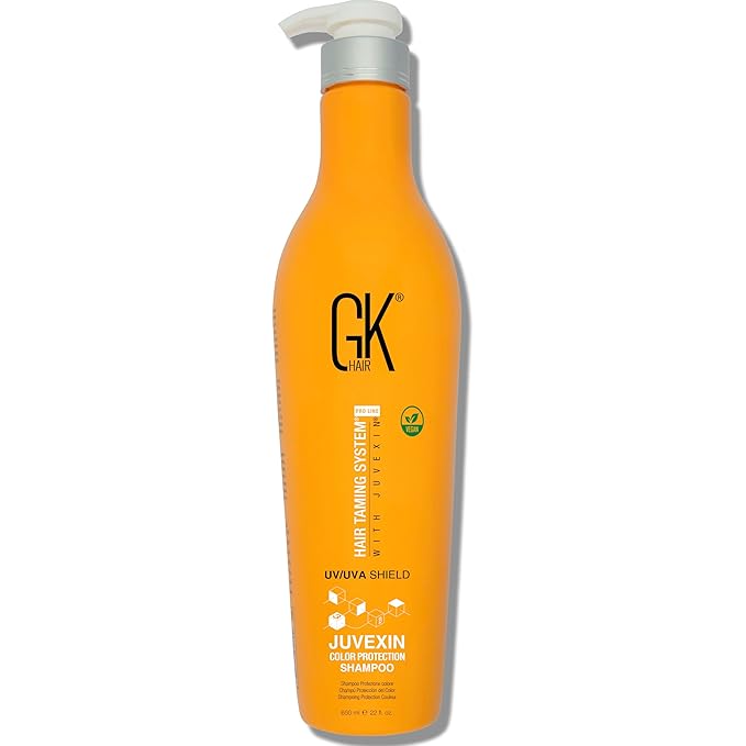 GK HAIR Shield Shampoo 22 Fl Oz – Color Safe, UV Protection, Aloe Vera & Argan Oil, Sulfate and Paraben Free, Repairs Damage, Boosts Shine, Hydrating, Vegan Hair Care