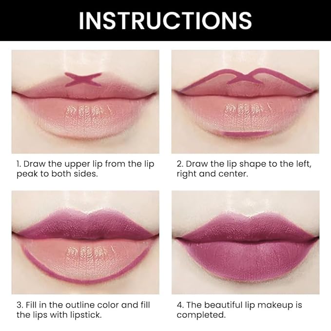 Kaely 2-in-1 Light Plum Rose Matte Lip Liner & Lipstick Combo Set Kit for Women, Magic Neutral Lipstick 24 Hours Original Lips Liner Pencil Stain Makeup Long Lasting Waterproof 24