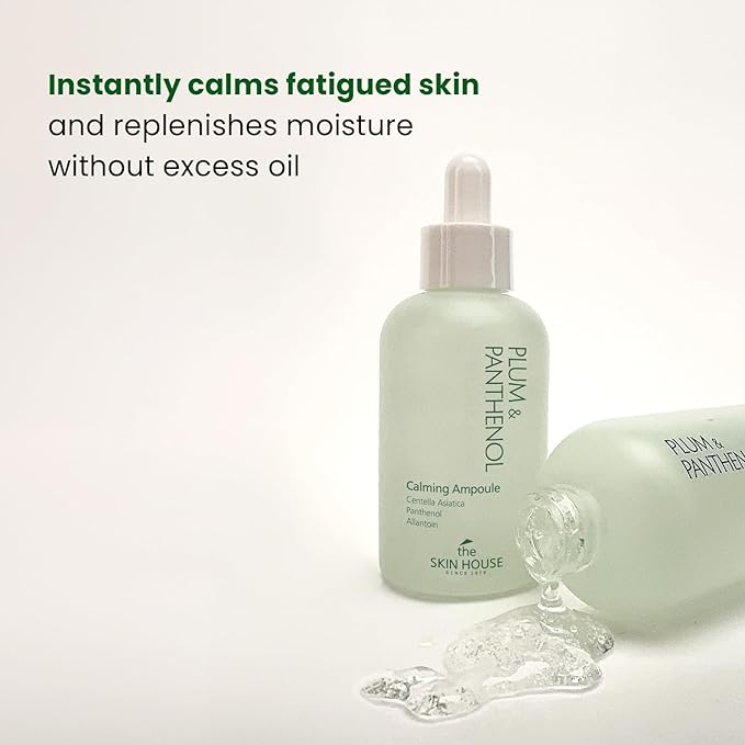The Skin House Plum & Panthenol Calming Ampoule – Hydrating & Soothing Serum for Sensitive Skin, Non-Irritating (Dermatologist Tested) with Niacinamide & Centella[ 50ml /1.69 fl.oz]
