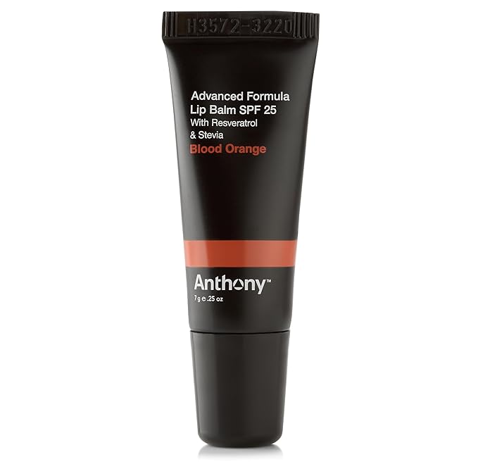 Anthony SPF 25 Lip Balm with Sunscreen, Blood Orange Flavor, Green Tea Extract, Shea Butter and Vitamin E, Moisturizing Repair Treatment for Chapped and Dry Lips, Protects and Hydrates Lips, 0.25 Oz