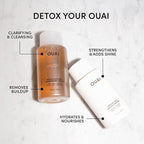 OUAI Detox Shampoo & Medium Hair Conditioner Bundle - Clarifying Shampoo for Build Up, Dirt, Oil, Product and Hard Water & Hydrating Conditioner for Medium Hair (2 Count)
