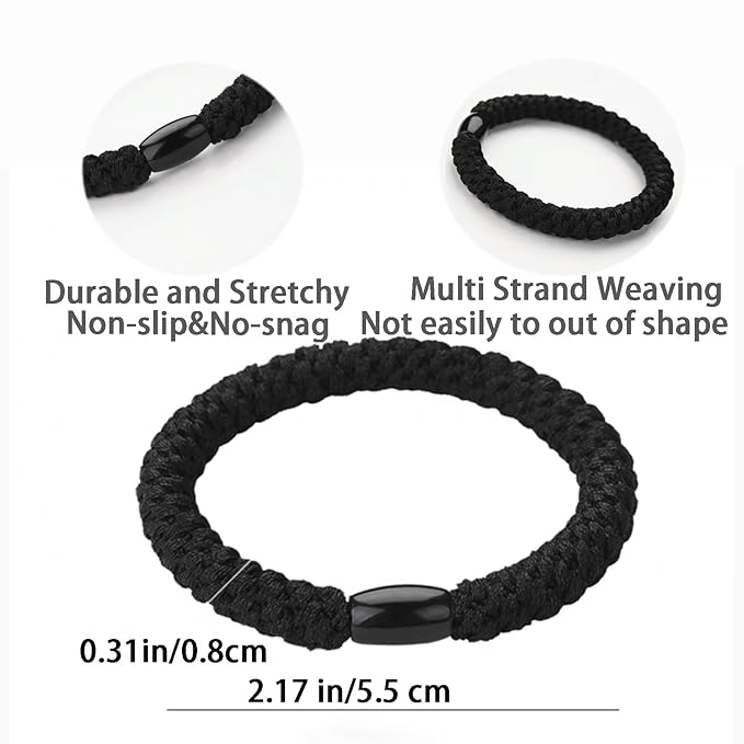 High Elastic Ponytail Holders 15 PCS Hair Ties No Damage for Thick Hair Braided Hair Ties for Women Girls-Spring Sky