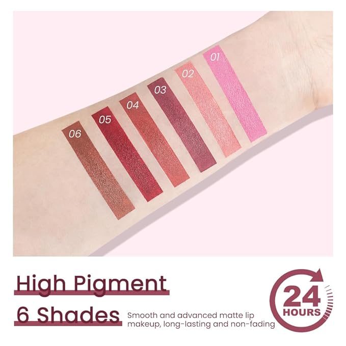 Purple Mauve Lavender Lip Stick,Matte Cream Lipstick Set for Women,Long Lasting Waterproof Smudge Proof Velvet lipsticks Crayon,Lip Makeup Kit Travel Size,Vegan & Cruelty-free (Pack of 1)