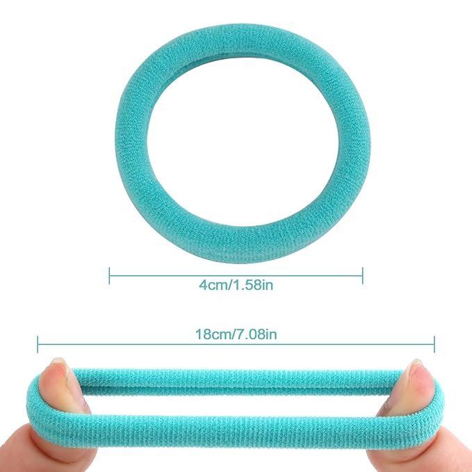 Bessrung 100 PCS Seamless Nylon Hair Ties, No Damage Elastics Hair Ties for Women Girls, Soft Stretchy Ponytail Holders for Thin Thick Hair, Snag-Free Hair Bands Christmas Gift(Gradient Blue)