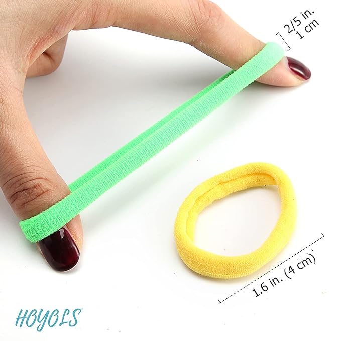 HOYOLS Seamless Hair Band Small Hair Ties Ponytail Holder No Crease Damage 4cm (10 Multi Color Set)