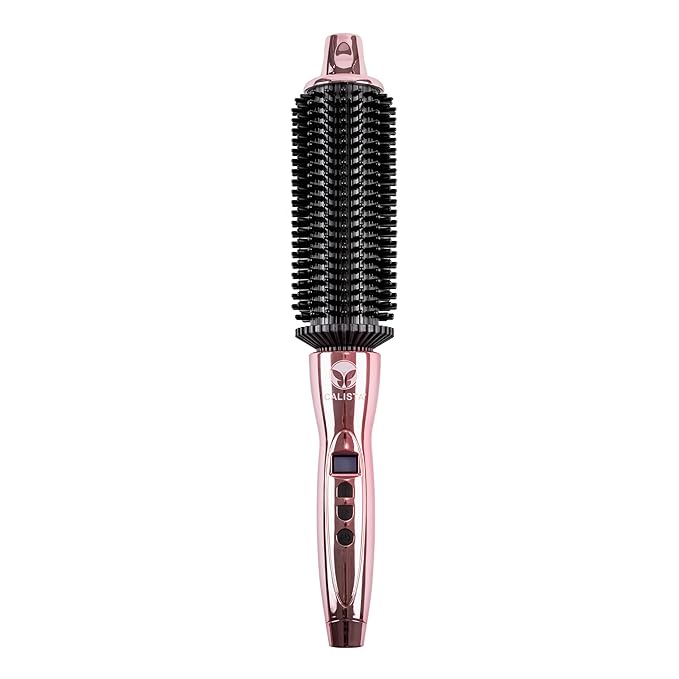 CALISTA Perfecter Pro Heated Round Brush | Lift, Volumize, and Style with No Heat Damage for Healthier-Looking Hair | 1.5" for Long Hair Styles | Dual Voltage & Adjustable Temp (1.5, Rose Gold)