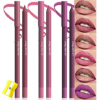 evpct 3Pcs Plum Rose Dark Purple Matte Long Lasting Wear Lip Liner Pencils Makeup Set for Shaping & Sculpting Lips, No Transfer Waterproof Pigmented Lip Liner Crayon lipliners Lipstick Pencil 4+11+22