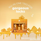 Luseta Manuka Honey Trio Hair Care Set Moisturizing Shampoo and Conditioner Set and Hair Serum Intense Hydration for Dry Hair For Ultimate Shine & Softness