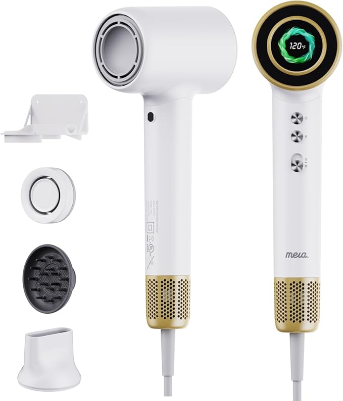 Professional Bi-Ionic Aromatic Hair Dryer & Hand Dryer- mera Ultra - Fast Drying Salon Results Blowdryer w/Magnetic Diffuser & Aromatherapy Nozzle, Safe Mode, cUL Certified, Lightweight for Travel