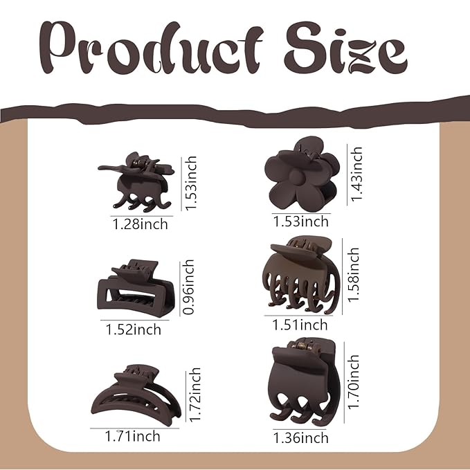 18 Pcs Small Hair Clips Set, Various Styles Butterfly & Flower Claw Clips for Thick & Thin Hair, Neutral