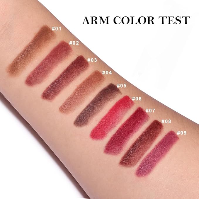 evpct 3Pcs Ruby Plum Red Mauve Gradient Matte Lipstick Lip Liner Crayon Combo Pencil Set for Women Long Lasting, Cream Lipliner and Lipstick Combo Makeup Set, Flawless Gradual Lip Bar Ombre Effect