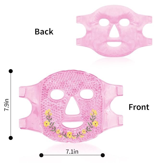 Cold Face Eye Masks Ice Face Mask Hot Cold Compress for Dark Circles, Puffiness, Migraines, Headache, Stress, Redness, Cooling Face Masks for Women Man, Skin Care