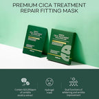 WELLDERMA Premium Cica Treatment Hydrogel Fitting Mask, 25g x 4 Sheets – Soothing & Hydrating Hydrogel Sheet Mask with Centella Leaf Water, Niacinamide & Hyaluronic Acid