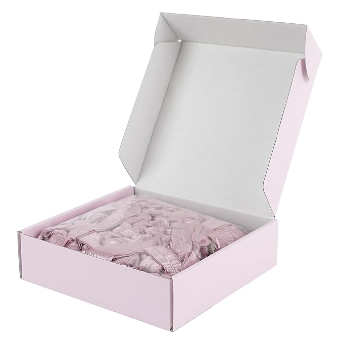 MEEDEE 100 Pack Dusty Rose Color Hair Ties For Women No Crease Soft Elastic Ribbon No Damage Pink Hair Ties Dusty Rose Knotted Ouchless Hair Ribbon Yoga Hair Ribbons Elastic Bracelets