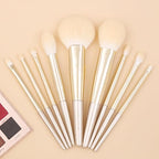 Natural Hair Makeup Brush Set Professional, Fox Hair Makeup Brushes Set with Case by Luxury ENZO KEN, Gold Cosmetic Brushes Makeup Set, Natural Makeup Brushes, Natural Bristle Makeup Brushes.(Cloud)
