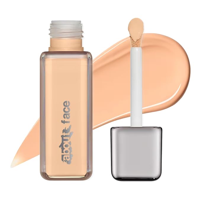 about-face THE PERFORMER Skin-Focused Foundation L2Peach – Medium Coverage, Long-Wear, Breathable & Buildable Base – Clean, Vegan, Hydrating Formula with Blue Agave & Chlorella – 1.08oz