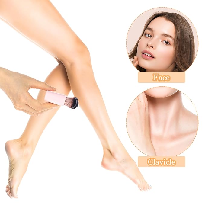 DIVINA VITAE Self Tan Brush Soft Body Makeup Brush Portable Self Tanning Brush Self Tanner Face Brush For Body & Leg Makeup (Pink)