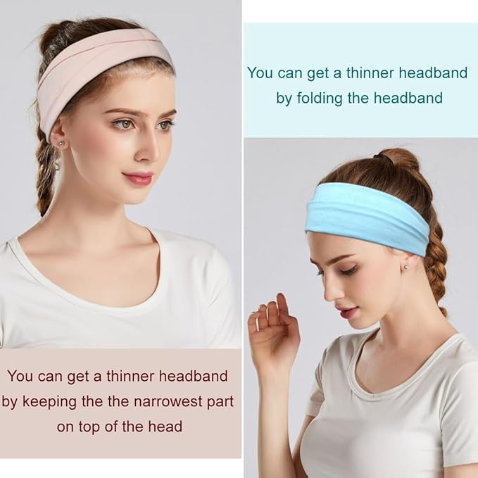 Fashion Headbands For Women Wide Headband Yoga Workout Head Bands Hair Accessories Band 6 Pack