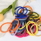 100PCS 4MM Colorful Elastic Hair Bands, Ponytail Holders for Medium to Thick Curly Hair, Women or Men, 20 Colors