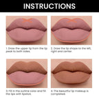 evpct 1Pcs Light Nude Brown Matte Lip Liner and Lipstick Combo Set Kit for Women, Magic Neutral Lipsticks 24 Hours Original Lipstick and Lips Liner Pencil Stain Gloss Makeup Long Lasting Waterproof