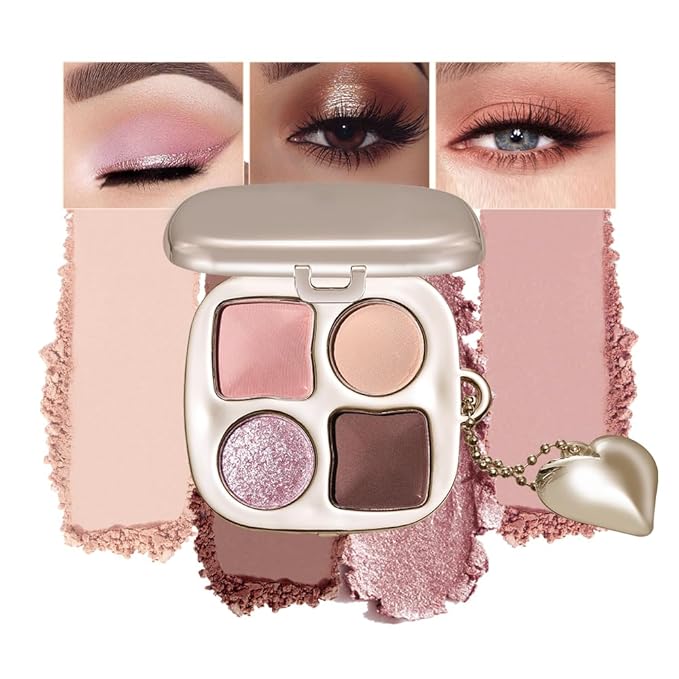 Multi-Finish Eyeshadow Palette, Matte Shimmer Metallic Eye Brightening Palette with Silky Smooth Powder, Fine Shimmer Duochrome Sparkle, Long-Lasting Blendable Shadows for Aegyo-Sal Highlight-2#