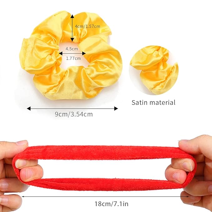 60 Pcs Soft Velvet and Satin Scrunchies for Girls and Women - Silk Elastic Hair Ties and Accessories With Gift Bag