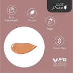100% PURE Tinted Moisturizer Anti-Aging Face Makeup - Fruit Pigmented Golden Peach Light to Medium Coverage & Dewy Glow - Lightweight Foundation Medium-Tan Skin w/Yellow Undertone - Vegan - 1 Fl Oz