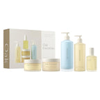 Oak Essentials The Body Routine Set | 5-Step Spa Kit with Blue Tansy Body Lotion, Body Oil, Wash, Scrub & Balm for Hydrated Skin