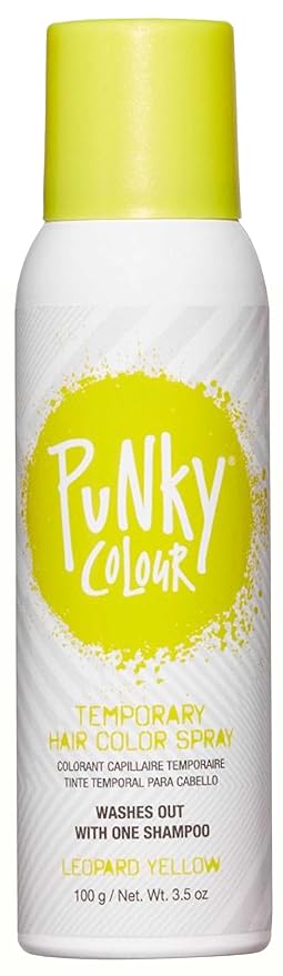 Punky Temporary Hair Color Spray – Leopard Yellow, Instant Vivid Temporary Hair Dye for Women, Wash Out, Hair-Color Spray, 3.5 oz