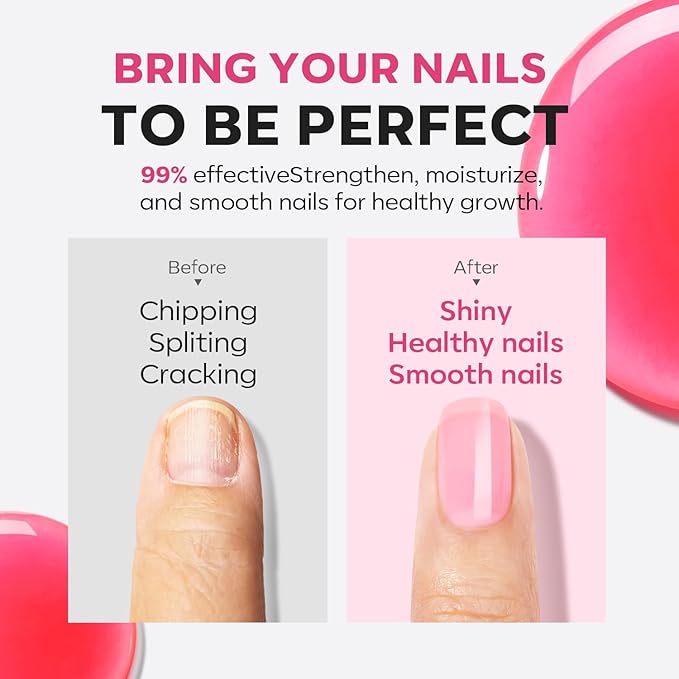 modelones Nail Strengthener Sheer Pink Nail Polish Nail Hardener Extra Strong and Growth Natural Nail Ridge Filler Nail Strengthener for Damaged Nails Repair Gifts for Women 15ml