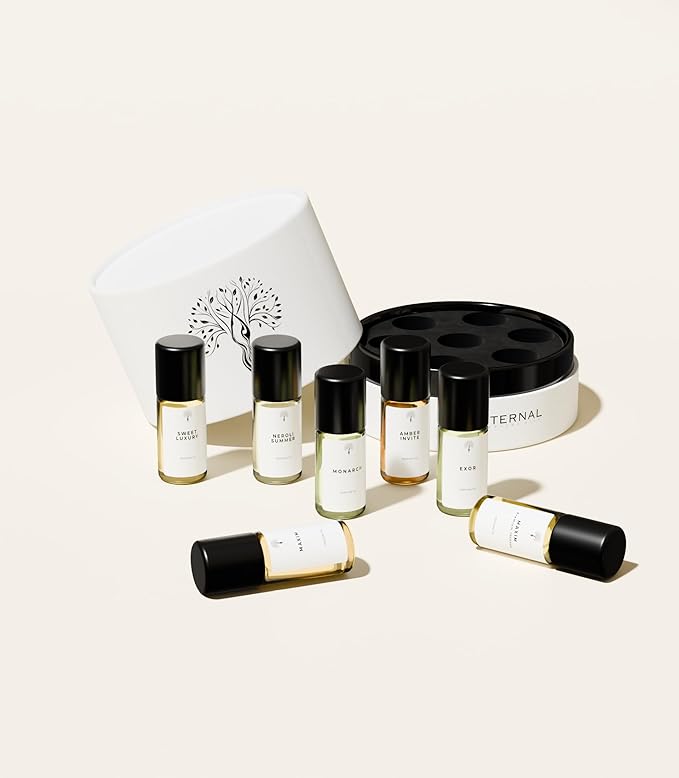 Eternal perfume Oils Roll on Travel Size perfumes for women Mini Mist Gift Set 7 Piece Collection perfume for men unisex Long Lasting perfumes set for womens 7 x 3 ml/0.17 FL Oz Gift Set for Women