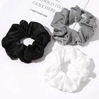 Silk Satin Scrunchies Women Hair Ties - Ivyu Big Scrunchy Ponytail Holder No Crease Hair Bands Soft Elastic No Hurt Your Hair for Vsco Girl Women White Black Gray Pink