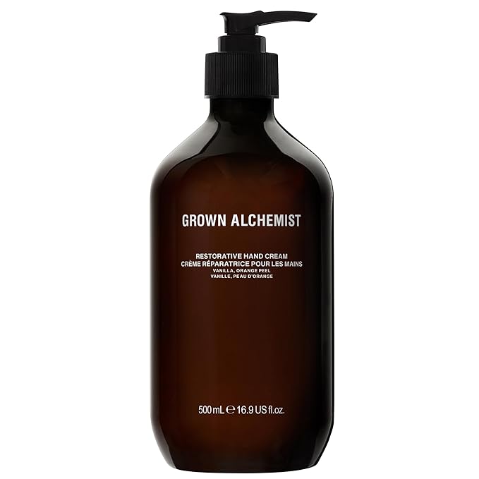 Grown Alchemist Restorative Hand Cream. Vanilla and Orange Peel. Non-Greasy Moisturizer that Soothes & Softens Hands, 16.9 Ounce (500 mL)