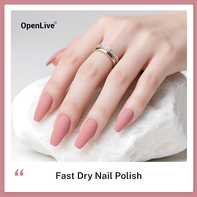 16.5ml Dusty Rose Nail Polish Large Volume Quick Drying Light Pink Nail Polish, Fast Drying and Long Lasting Color Nail Art DIY Home Manicure Gift for Women