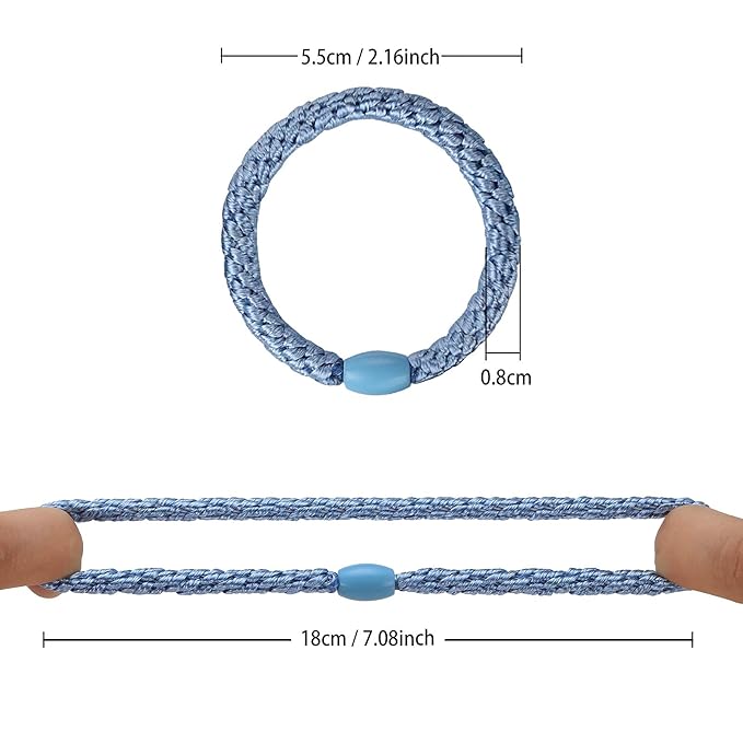 Hair Ties for Girls Women, Funtopia 30 Pcs Elastics Hair Bands Ponytail Holders for Thick Hair, No Damage No Crease Hair Elastics 3.Multicolor