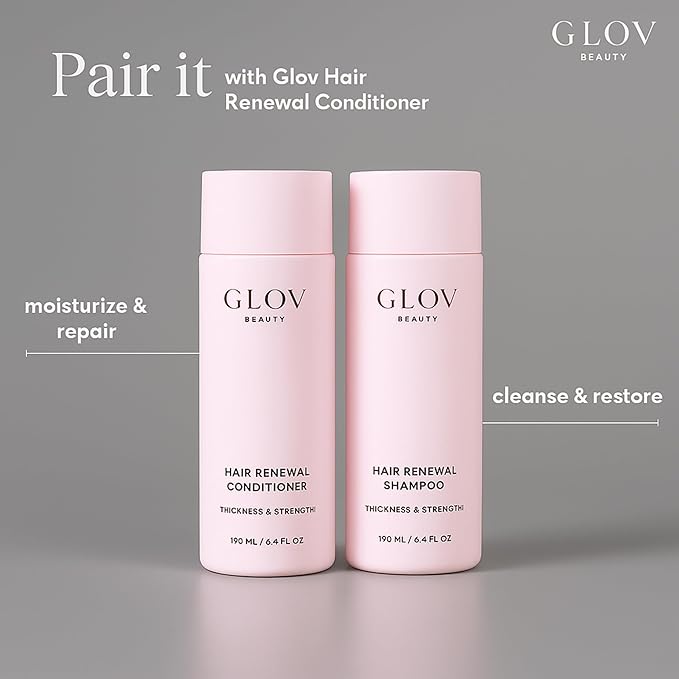Glov Beauty Hair Renewal Shampoo – Purifying and Revitalizing Formula with Apple Stem Cells, Keratin Amino Acids, Argan Oil, Biotin & Green Tea – Gentle Daily Cleanser for All Hair Types