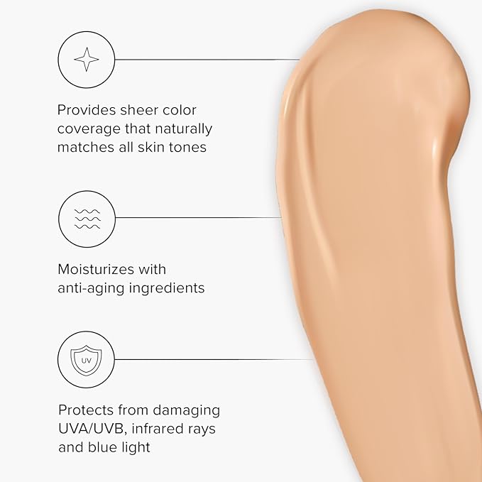 Healthy Skin Lab Protect Tinted Moisturizer & Mineral Sunscreen SPF 50, Sheer Universal Tint, Lightweight Coverage, Broad Spectrum UV Protection + Hyaluronic Acid, Dermatologist Tested, 1.8 oz