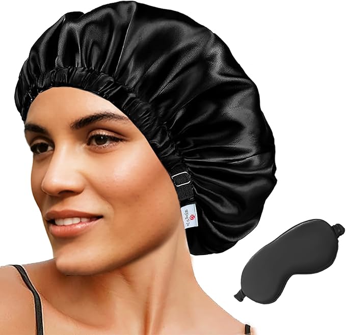 2Pcs Hair Bonnets For Sleeping Satin Bonnet Silk Bonnets For Women Silky Night Caps Womens Curly Hair Sleep Cap