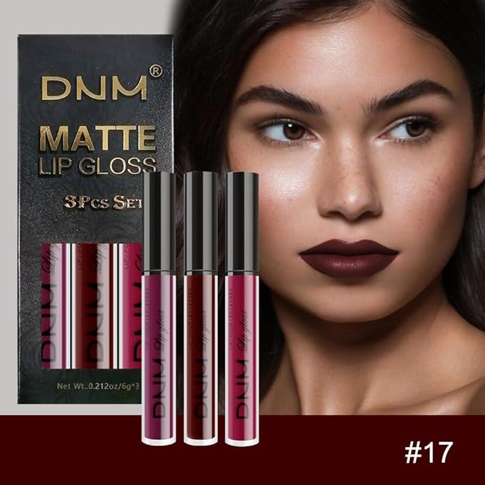 evpct 3Pcs Dark Red Purple Plum Matte Liquid Lipstick Sets for Women Matte Lip Stain Long Lasting Waterproof, Burgundy Blood Blue Red lipstick, Black Cherry Maroon Gothic 24 Hours Magic Lipsticks