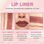 evpct 1Pcs Dark Brown Lip Liner and Lipstick Set Kit for Women Matte Lips Kit with Lip Liner Lip Stains Long Lasting Waterproof 24 Hour Lipstick and Lip Liners Combo Lipliners Pencil Set 11#