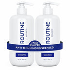 Routine Wellness Anti-Thinning Shampoo for Thinning Hair - Biotin DHT Blocker Women & Men - Color Safe Shampoo for Hair Loss & Healthy Hair - Unscented 14oz (Pack of 2)