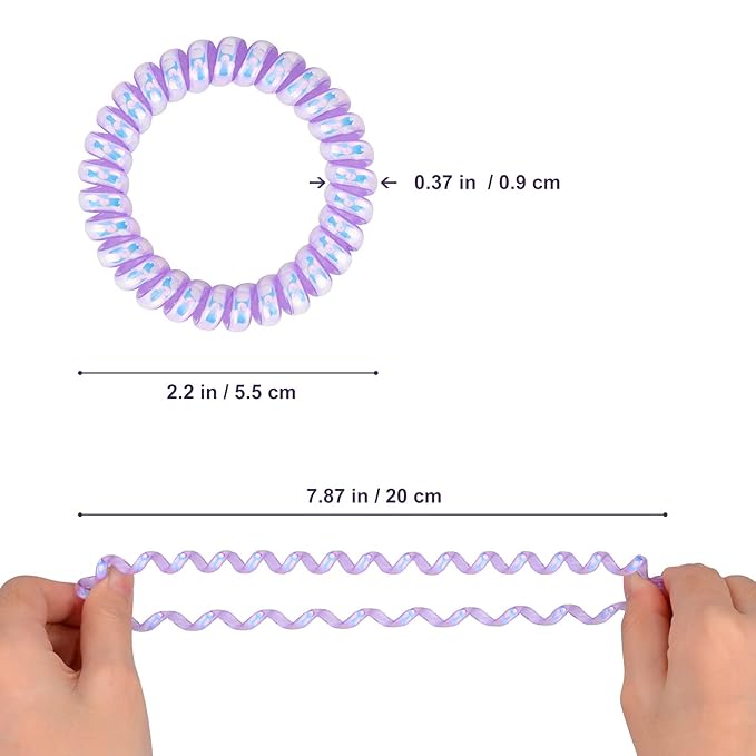 JessLab Spiral Hair Ties for Women, 10-Pack Traceless No-Damage Ponytail Holders, Coils Hair Bands for Girls, Assorted Colors