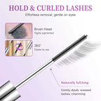 Iron Wand Mascara, Waterproof Metal Wand Mascara Volume and Length, Brushless Mascaras for Long-lasting No Clumping 3D Curling Eyelash (Brown)