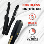 YA-MAN Spa Styler Kit: Hair Goals — Volume & Lift | Cordless Heated Brush + Moisture Repair Oil Set | J-Beauty Hair Kit for Shine, Smoothness & Lift