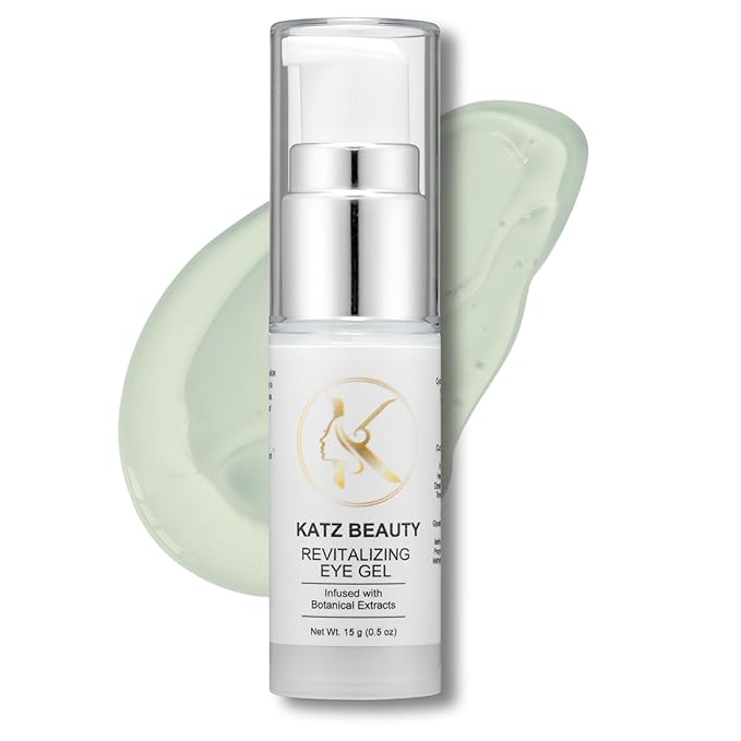 Katz Beauty Revitalizing Eye Gel, 0.5 oz - Hydrating, Brightening & Puffiness-Reducing Eye Cream with Aloe & Cucumber