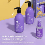 Luseta Biotin Trio Hair Care Set Moisturizing Shampoo and Conditioner Set and Hair Serum Thickening for Thinning Damaged Dry Hair