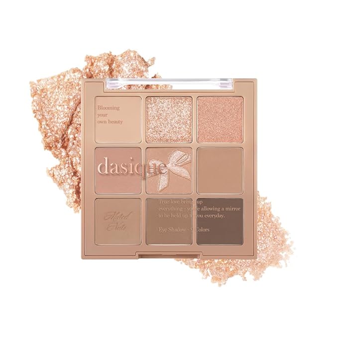 dasique Shadow Palette #24 Muted Nuts 7.5g I 9 Blendable Shades in Smooth Matte and Shimmer Finishes with Gorgeous Pearls | Eye Makeup Palette | Cruelty Free | K-beauty