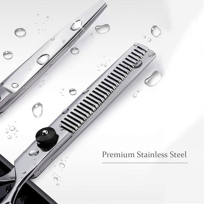 Fcysy Professional 6 Inch Haircut Scissors - Barber Shears with Comb, Salon Hair Shears for Men, Women & Pets