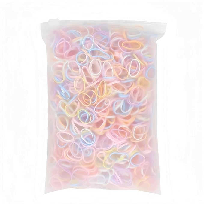 3200 Pcs Elastic Rubber Bands Small Hair Ties Hair Rubber Mini Hair Bands Hair Elastics Tiny Soft Holder Ponytails for Girls (Light Multicolor)